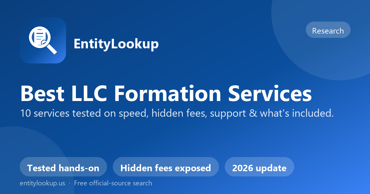 Best LLC Formation Services in 2026